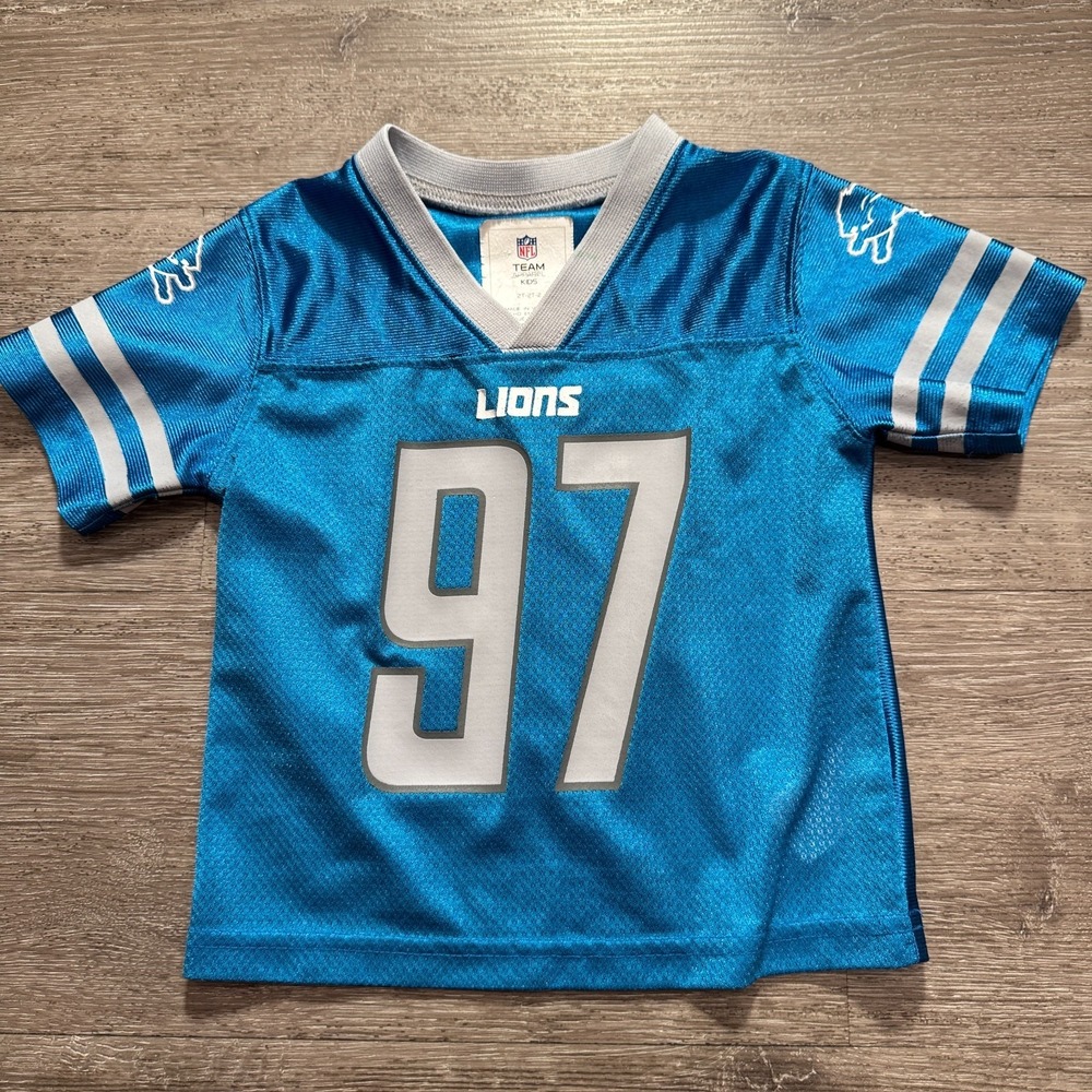 Detroit Lions Jersey Toddler 2T #97 Hutchinson Team Apparel Football Blue Home
